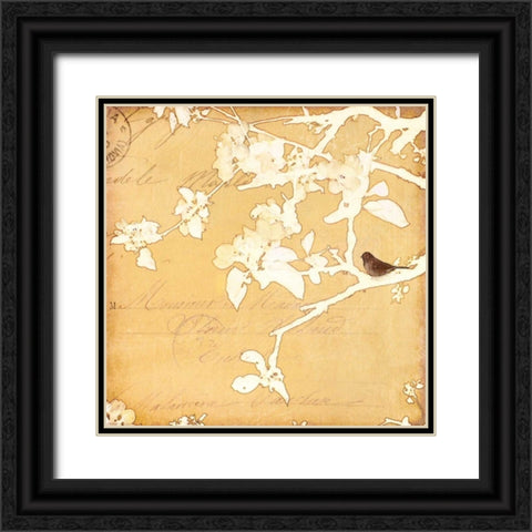 Song Birds V Black Ornate Wood Framed Art Print with Double Matting by Melious, Amy