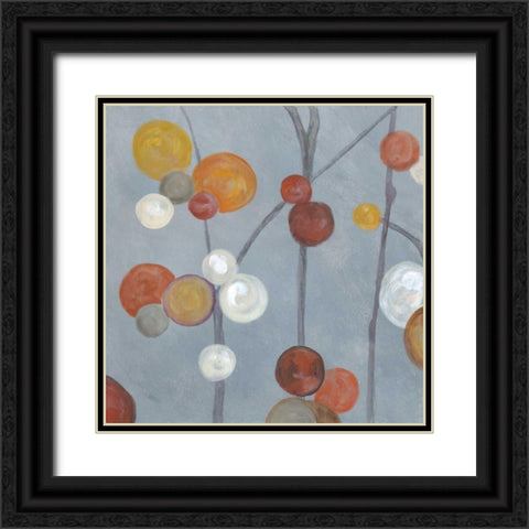 Baubles in Paprika II Black Ornate Wood Framed Art Print with Double Matting by Ferry, Margaret