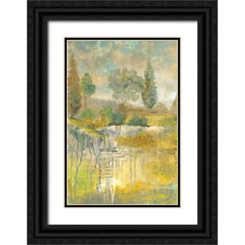 Drippy Landscape II Black Ornate Wood Framed Art Print with Double Matting by Ferry, Margaret