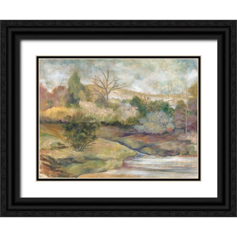 Placid Waters I Black Ornate Wood Framed Art Print with Double Matting by Ferry, Margaret