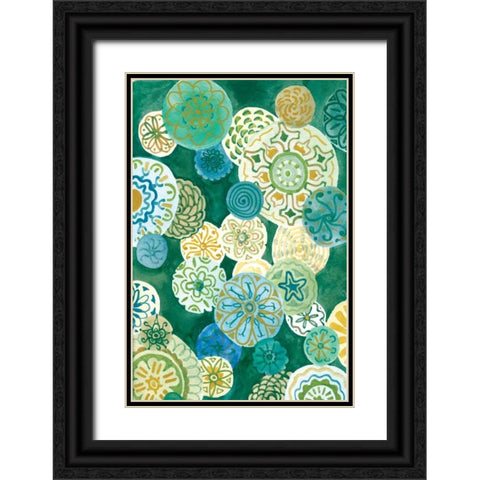 Indigo Medallion Black Ornate Wood Framed Art Print with Double Matting by Ferry, Margaret