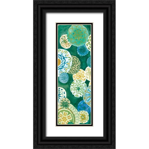 Indigo Medallion Panel I Black Ornate Wood Framed Art Print with Double Matting by Ferry, Margaret