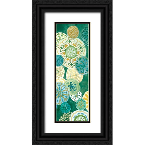 Indigo Medallion Panel II Black Ornate Wood Framed Art Print with Double Matting by Ferry, Margaret