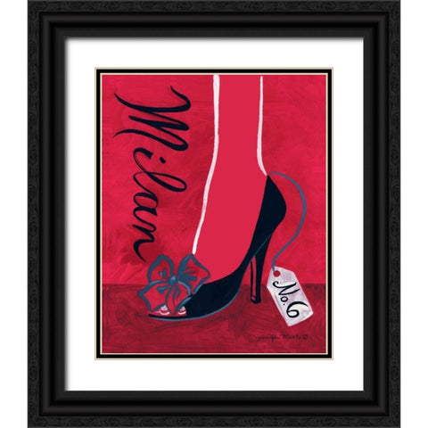 High Heels Milan Black Ornate Wood Framed Art Print with Double Matting by Matla, Jennifer