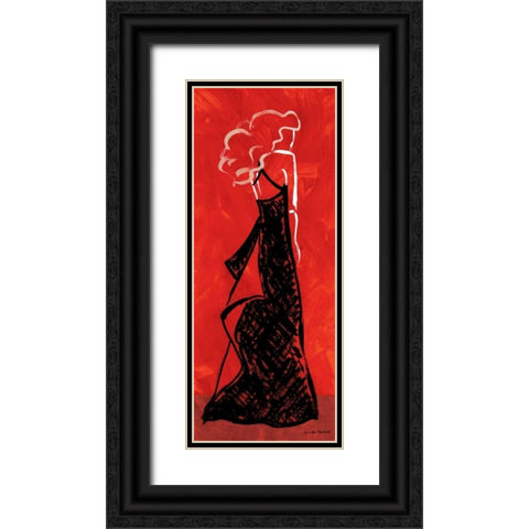 Shy Black Ornate Wood Framed Art Print with Double Matting by Matla, Jennifer