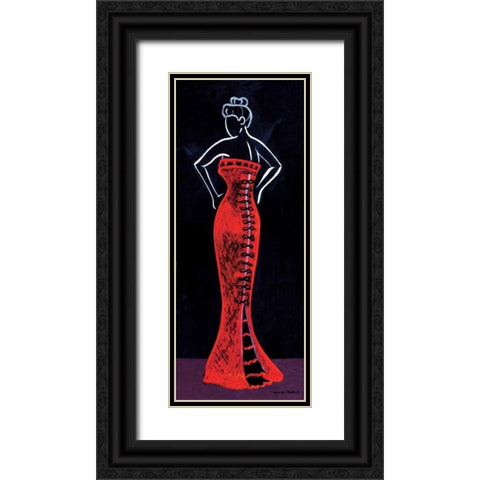 Up Do Black Ornate Wood Framed Art Print with Double Matting by Matla, Jennifer