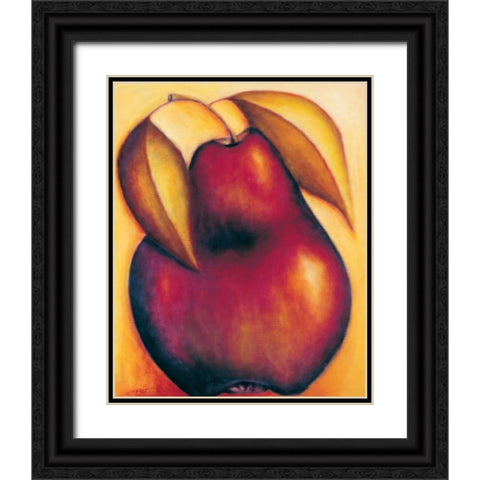 Pear Black Ornate Wood Framed Art Print with Double Matting by Macaulay, Angus