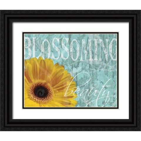 Gerbera IV Black Ornate Wood Framed Art Print with Double Matting by Murray, Sylvia