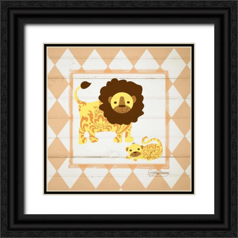 Lions Black Ornate Wood Framed Art Print with Double Matting by Murray, Sylvia