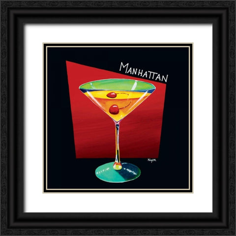 Manhattan Black Ornate Wood Framed Art Print with Double Matting by Naylor, Mary