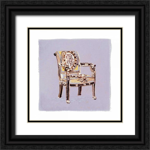 Urn Chair I Black Ornate Wood Framed Art Print with Double Matting by Nicholas, Debbie