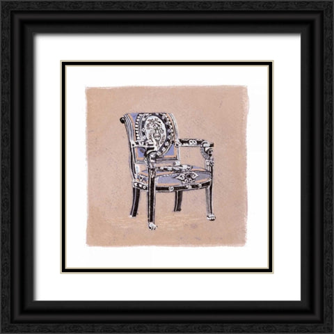 Urn Chair III Black Ornate Wood Framed Art Print with Double Matting by Nicholas, Debbie