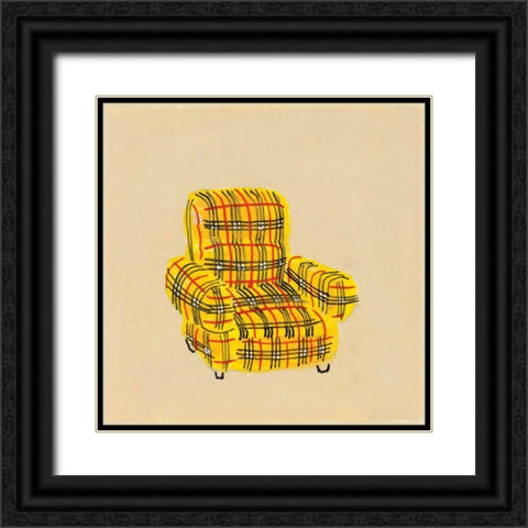 Plaid Black Ornate Wood Framed Art Print with Double Matting by Nicholas, Debbie