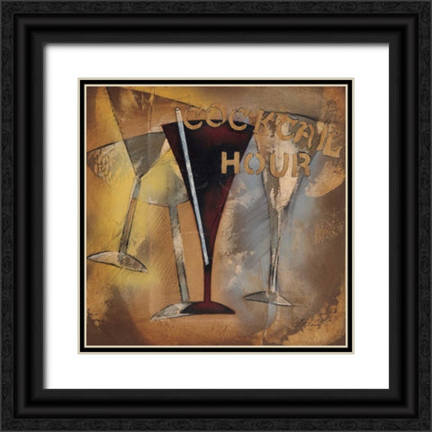 Time for Cocktails I Black Ornate Wood Framed Art Print with Double Matting by Osborne, Susan