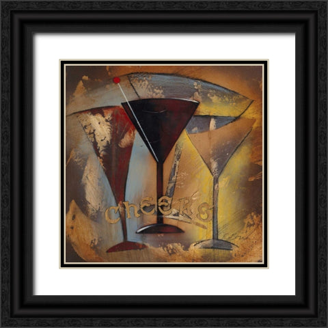 Time for Cocktails II Black Ornate Wood Framed Art Print with Double Matting by Osborne, Susan