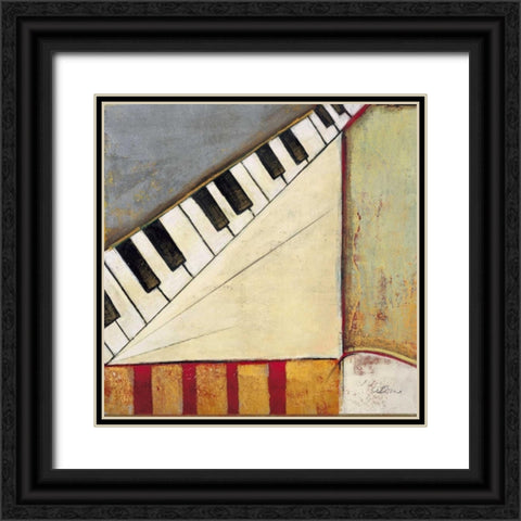 Music Notes I Black Ornate Wood Framed Art Print with Double Matting by Osborne, Susan