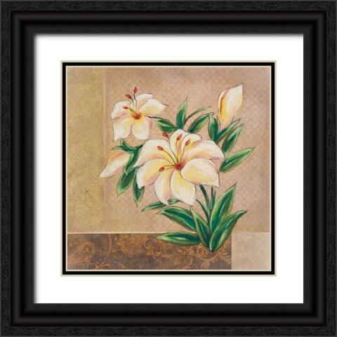 Spring Floral II Black Ornate Wood Framed Art Print with Double Matting by Osborne, Susan