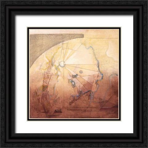 Map Adventures I Black Ornate Wood Framed Art Print with Double Matting by Osborne, Susan
