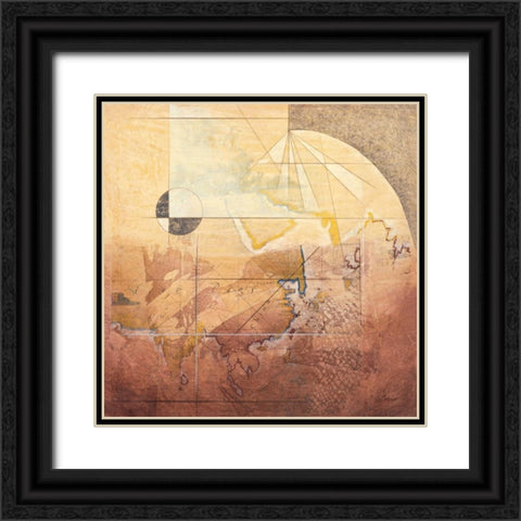 Map Adventures II Black Ornate Wood Framed Art Print with Double Matting by Osborne, Susan