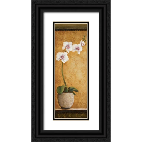 Hannas Orchids I Black Ornate Wood Framed Art Print with Double Matting by Osborne, Susan