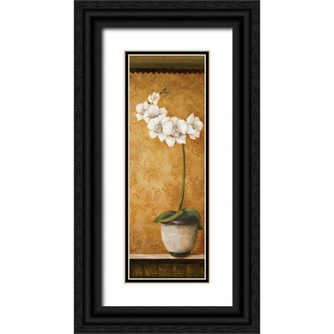 Hannas Orchids II Black Ornate Wood Framed Art Print with Double Matting by Osborne, Susan