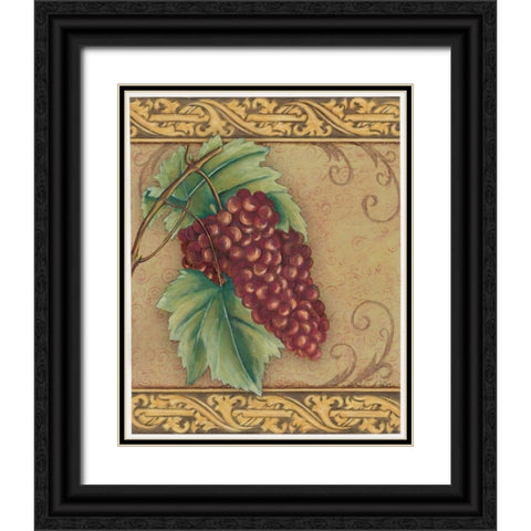 Grape Tapestry I Black Ornate Wood Framed Art Print with Double Matting by Osborne, Susan