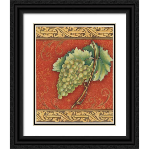 Grape Tapestry II Black Ornate Wood Framed Art Print with Double Matting by Osborne, Susan