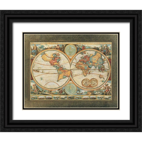Old World View I Black Ornate Wood Framed Art Print with Double Matting by Osborne, Susan