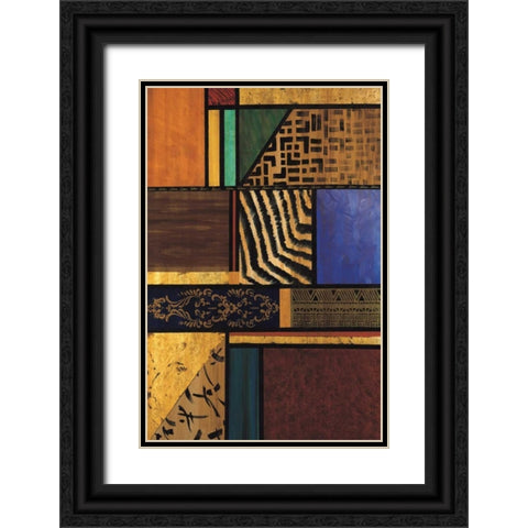 Continental Drift III Black Ornate Wood Framed Art Print with Double Matting by Palmer, Michael