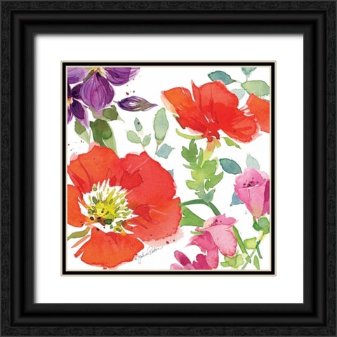 Red Poppies IV Black Ornate Wood Framed Art Print with Double Matting by Paton, Julie