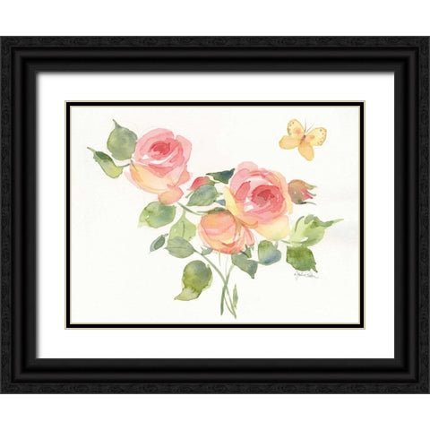 Roses I Black Ornate Wood Framed Art Print with Double Matting by Paton, Julie