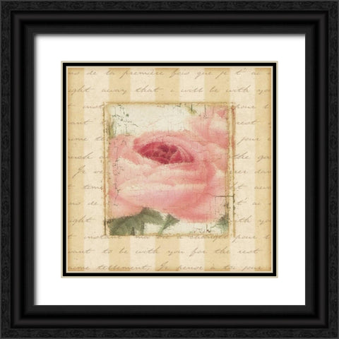 Rose and Romance I Black Ornate Wood Framed Art Print with Double Matting by Pela Design