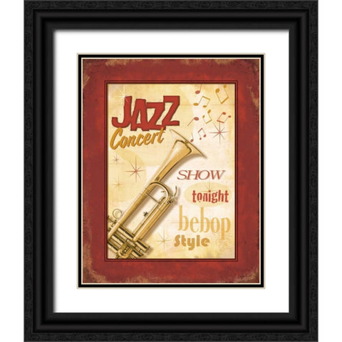 New Orleans Jazz I Black Ornate Wood Framed Art Print with Double Matting by Pela Design