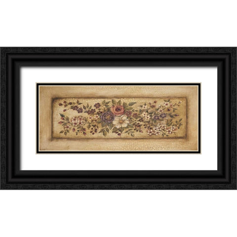 Vintage Garland I Black Ornate Wood Framed Art Print with Double Matting by Poloson, Kimberly
