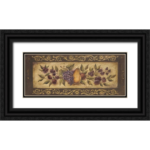 Opulent Garland I Black Ornate Wood Framed Art Print with Double Matting by Poloson, Kimberly