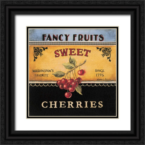 Sweet Cherries Black Ornate Wood Framed Art Print with Double Matting by Poloson, Kimberly