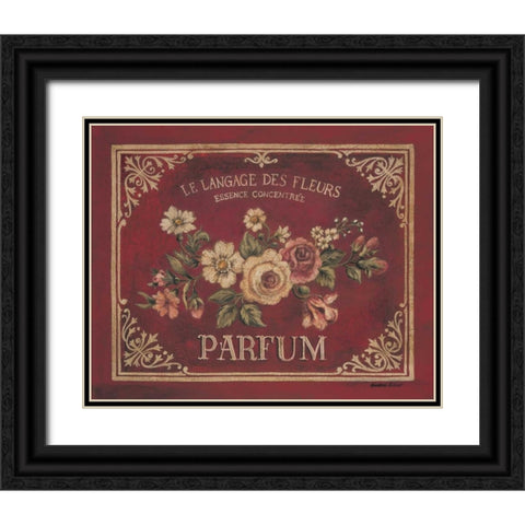 Parfum Black Ornate Wood Framed Art Print with Double Matting by Poloson, Kimberly