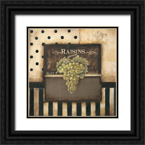 Raisins - square Black Ornate Wood Framed Art Print with Double Matting by Poloson, Kimberly