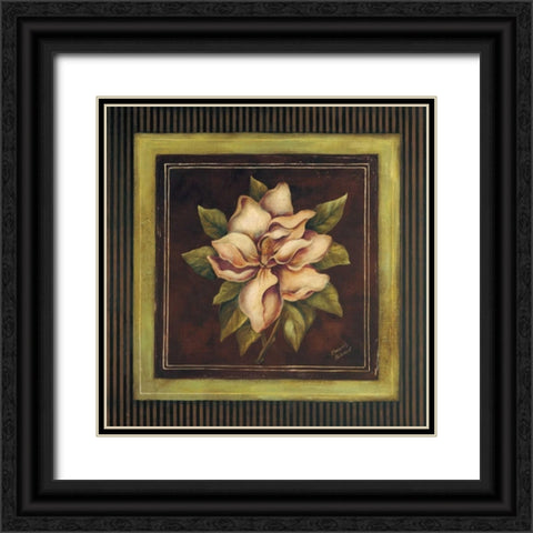 Magnolia II Black Ornate Wood Framed Art Print with Double Matting by Poloson, Kimberly