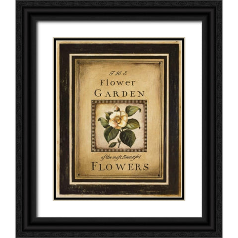 Flower Garden I Black Ornate Wood Framed Art Print with Double Matting by Poloson, Kimberly