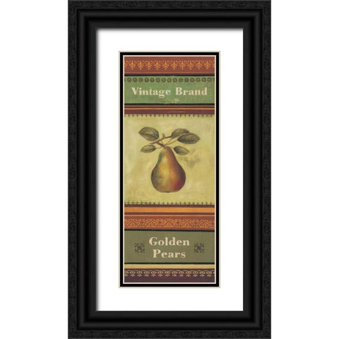Golden Pears Black Ornate Wood Framed Art Print with Double Matting by Poloson, Kimberly