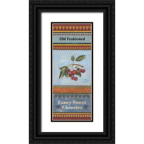 Fancy Cherries Black Ornate Wood Framed Art Print with Double Matting by Poloson, Kimberly