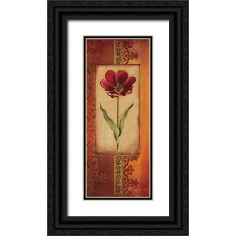 Mediterranean Tulip I Black Ornate Wood Framed Art Print with Double Matting by Poloson, Kimberly