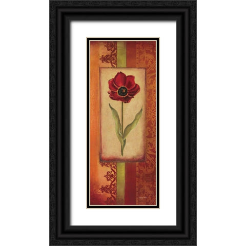 Mediterranean Tulip II Black Ornate Wood Framed Art Print with Double Matting by Poloson, Kimberly