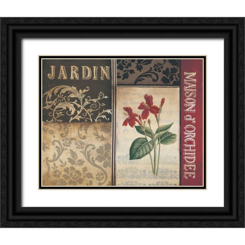 Belle Jardin I Black Ornate Wood Framed Art Print with Double Matting by Poloson, Kimberly