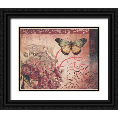 Le Rose a Monte II Black Ornate Wood Framed Art Print with Double Matting by Poloson, Kimberly