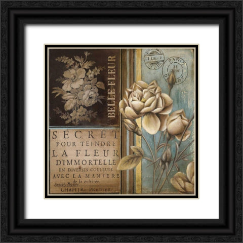 Belle Fleur I Black Ornate Wood Framed Art Print with Double Matting by Poloson, Kimberly