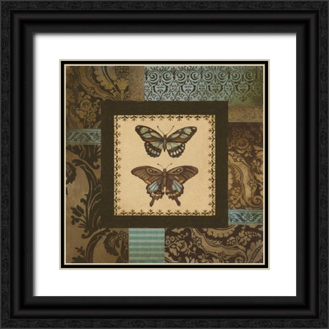 Butterfly Garden I Black Ornate Wood Framed Art Print with Double Matting by Poloson, Kimberly