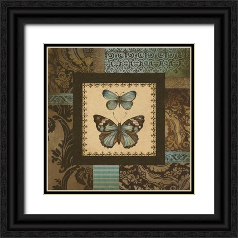 Butterfly Garden II Black Ornate Wood Framed Art Print with Double Matting by Poloson, Kimberly