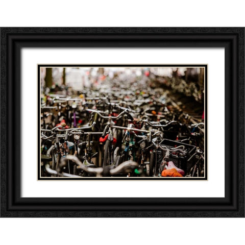 Amsterdams Fietsflat III Black Ornate Wood Framed Art Print with Double Matting by Berzel, Erin